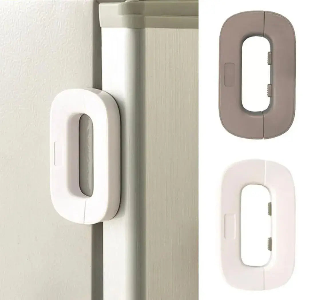 Fridge Drawer Lock Grey White ABS Plastic