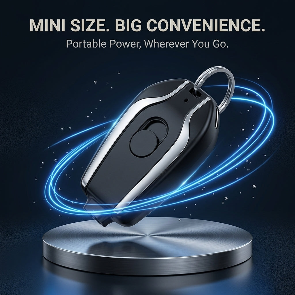 Ultra-Light Retractable Power Bank Black 1.4oz ABS