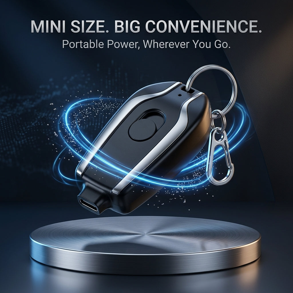 Ultra-Light Retractable Power Bank Black 1.4oz ABS
