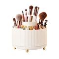 360° Rotating Makeup Organizer - 1pc Plastic Cosmetic Storage with 5 Compartments